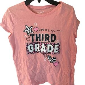 Children’s place Pink Short Sleeve Tee with Third Grade Design